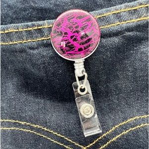 Custom Made Clip On Badge Reel Holder w/ Retractable Cord NEW